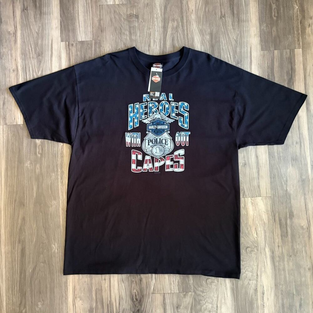 Harley Davidson Police T-Shirt Black Men's Size 2XL Biker South Carolina NEW NWT